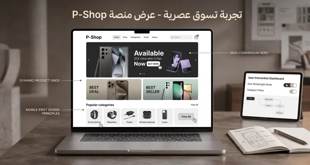 تصميم واجهات مستخدم UI/UX احترافية وعصرية لتطبيقك أو موقعك