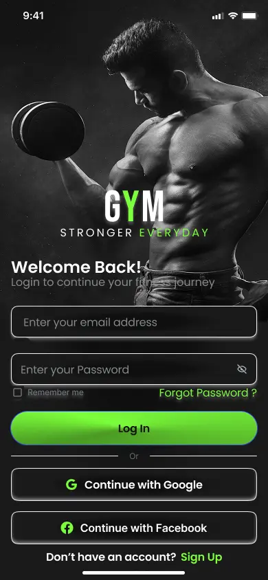 تطبيق الكتروني Personal Fitness & Wellness تصميم UI UX