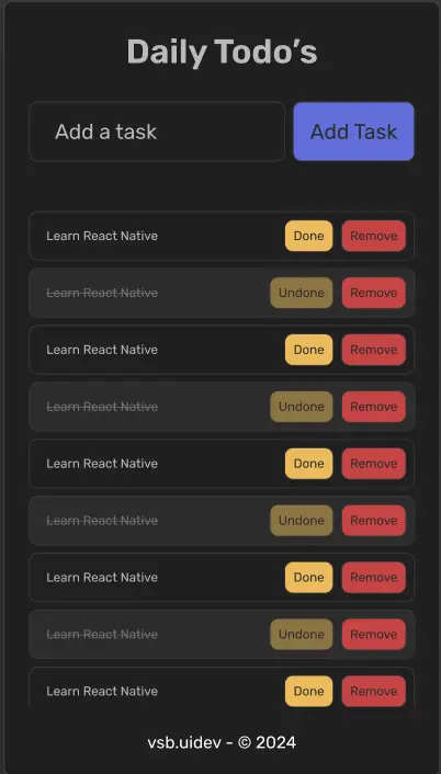 تطبيق للمهام المطلوب انجازها To Do List App