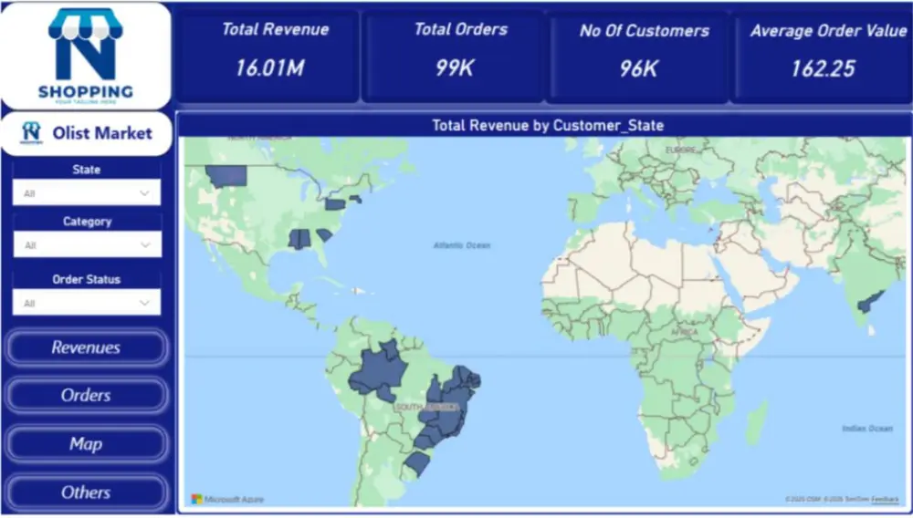 تصميم Dashboard احترافي لتحليل بيانات متجر Olist باستخدام Power BI