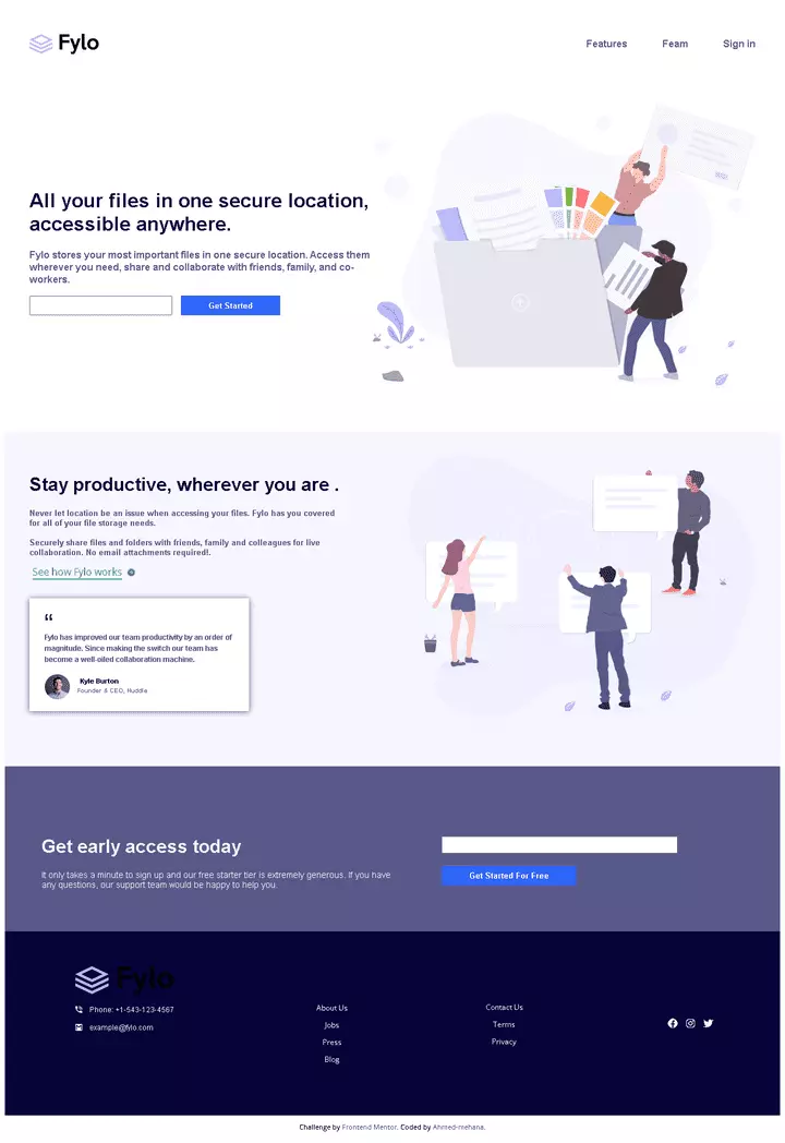 عمل landing page