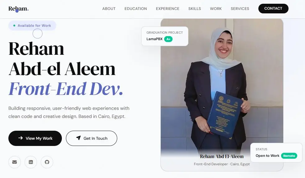 هل تريد موقع بورتفوليو احترافي يعرض أعمالك ومهاراتك بطريقة جذابة ويزيد من فرص حصولك على عملاء؟
