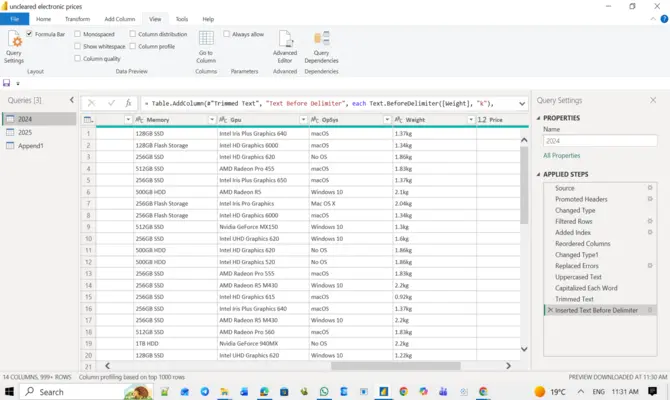 تنظيف ومعالجة البيانات (Data Cleaning) باستخدام Power BI أو Excel لتحويل البيانات الخام إلى بيانات منظمة وجاهزة للتحليل، مع تحسين جودة البيانات وإزالة الأخطاء والتكرارات لضمان دقة النتائج.