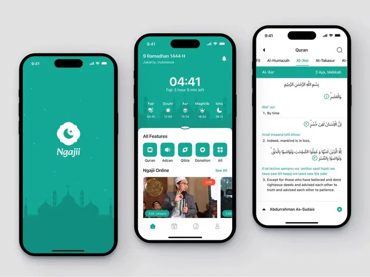 برمجة تطبيق إسلامي (مواقيت الصلاة + قرآن) باستخدام Flutter بتصميم احترافي