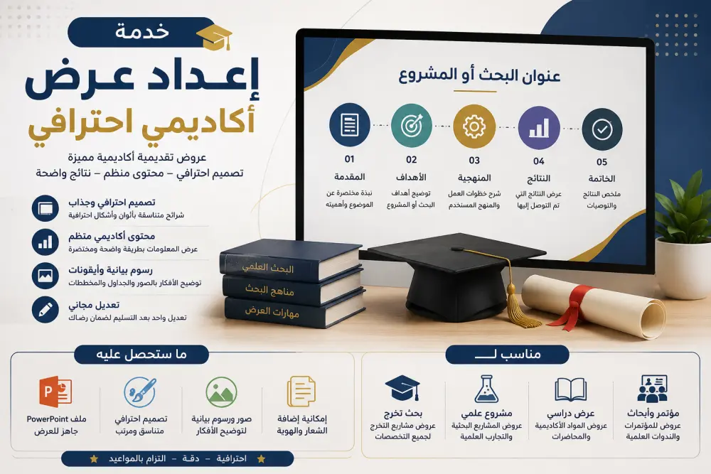إعداد بريزنتيشن أكاديمي احترافي للطلاب والباحثين