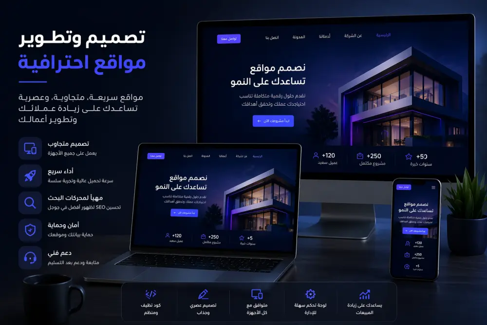 هصمملك موقع احترافي يعرض خدماتك بشكل مميز ويزود ثقة العملاء ويجيبلك شغل أكتر