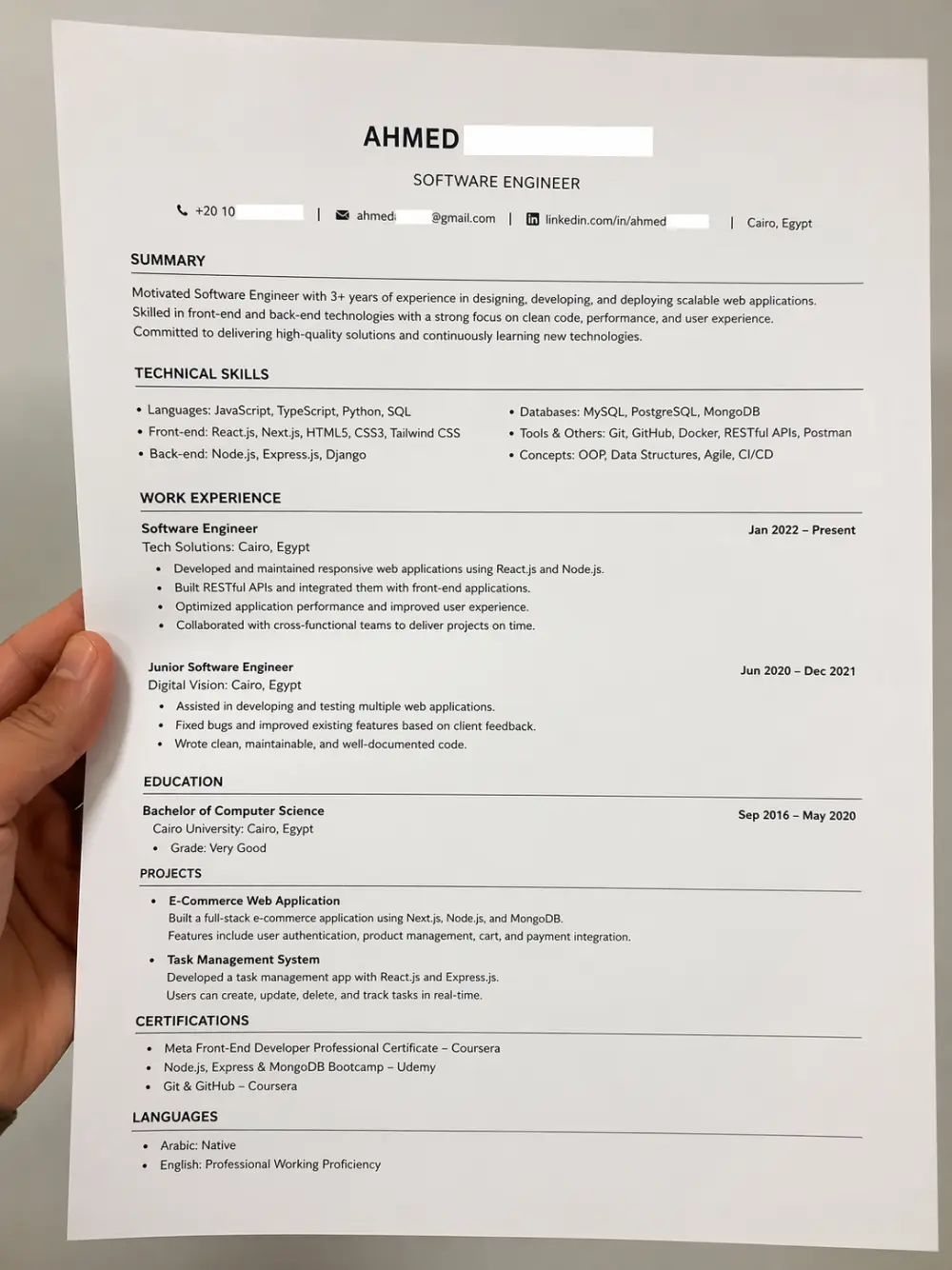 إعداد CV احترافي (سيرة ذاتية ATS Friendly)
