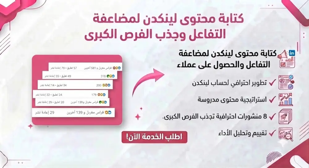 كتابة محتوى لينكدين لمضاعفة التفاعل والمبيعات