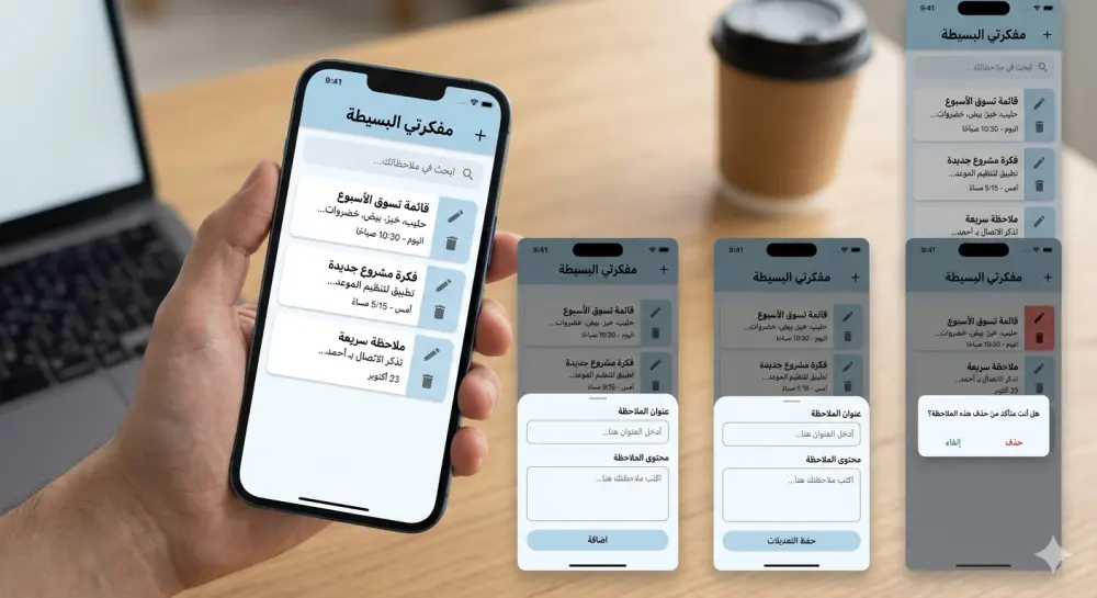 إنشاء تطبيق Flutter بسيط (إضافة - تعديل - حذف)