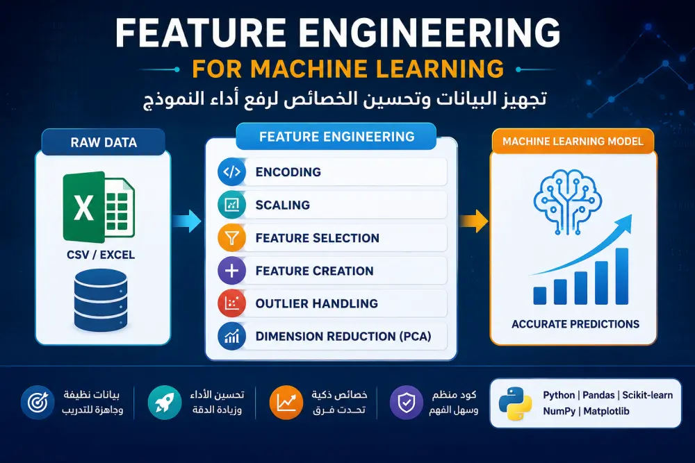معالجه وتنفيذ البيانات لمشاريع تعلم الاله Feature Engineering