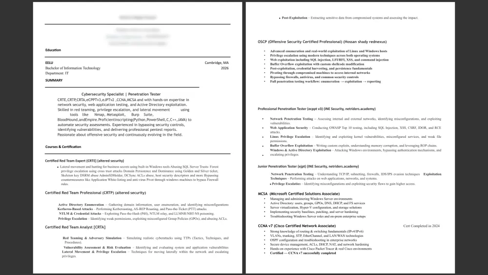 تصميم وصياغة سيرة ذاتية (CV) احترافية متوافقة تماماً مع أنظمة ATS