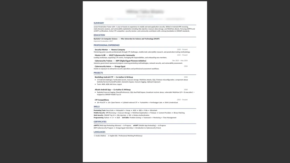 تصميم وصياغة سيرة ذاتية (CV) احترافية متوافقة تماماً مع أنظمة ATS