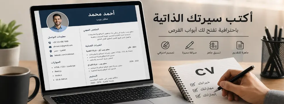 خدمة كتابة وتنسيق السير الذاتية (CV) بشكل احترافي