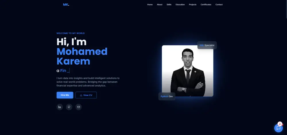 تصميم موقع شخصي Personal Portfolio