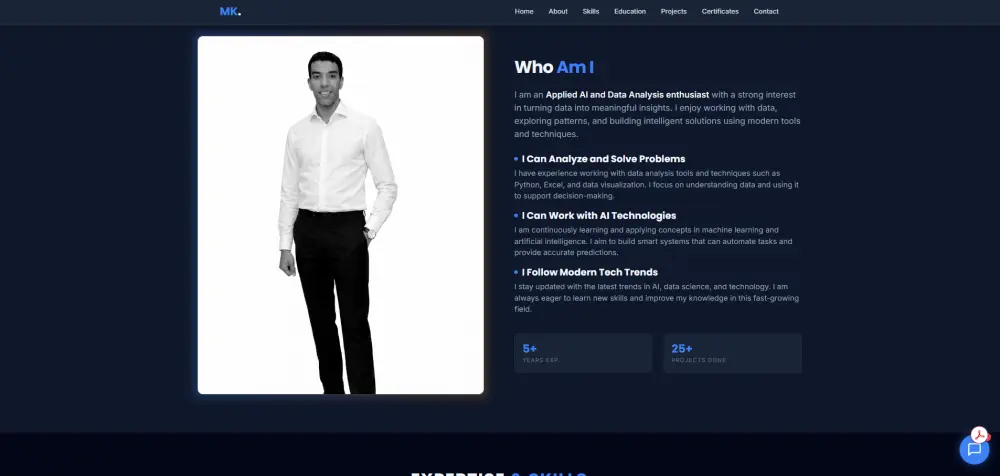 تصميم موقع شخصي Personal Portfolio