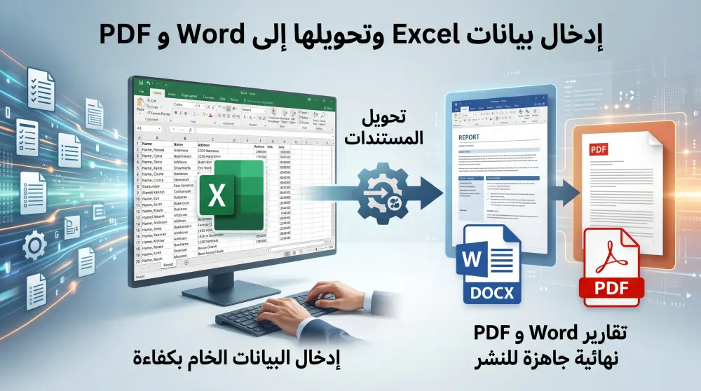 إدخال البيانات وتحويل Word إلى Excel بشكل منظم واحترافي