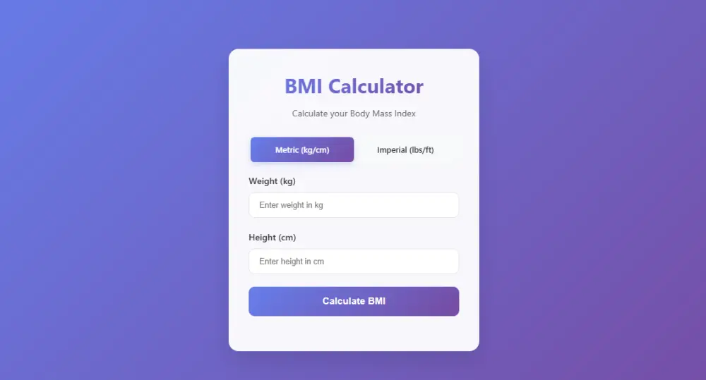 تصميم وبرمجة حاسبة مؤشر كتلة الجسم (BMI) احترافية للمواقع والتطبيقات