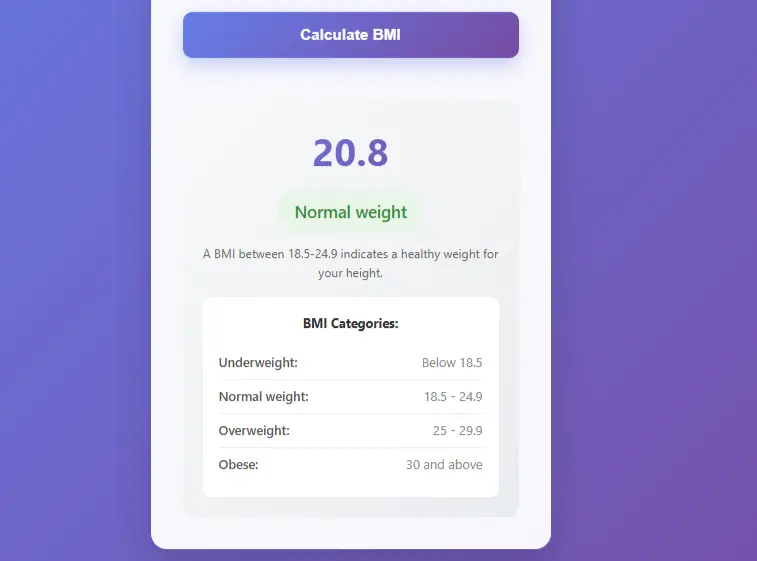 تصميم وبرمجة حاسبة مؤشر كتلة الجسم (BMI) احترافية للمواقع والتطبيقات