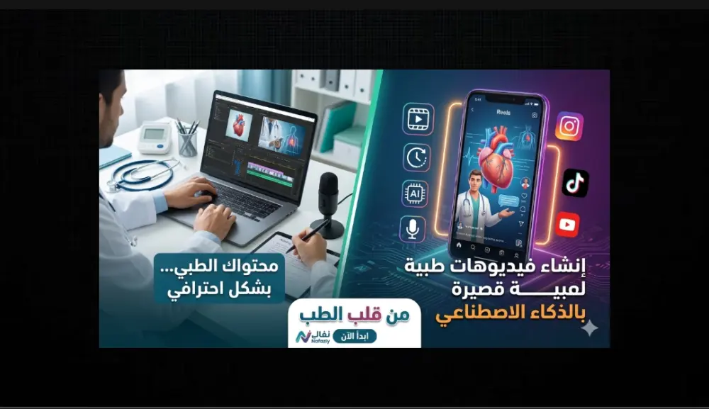 صناعة فيديوهات (Reels/Shorts) طبية احترافية باستخدام الذكاء الاصطناعي