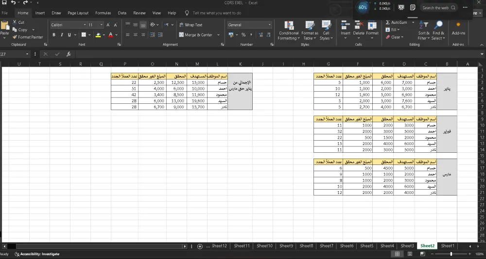 خبير إكسل وتحليل بيانات: تحويل البيانات الخام إلى لوحات تحكم (Dashboards) تفاعلية لاتخاذ القرار.