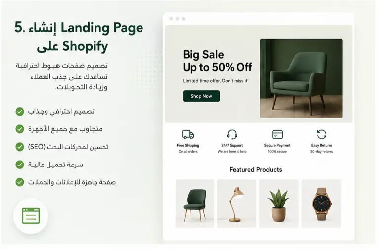 تصميم وإنشاء Landing Page احترافية على Shopify