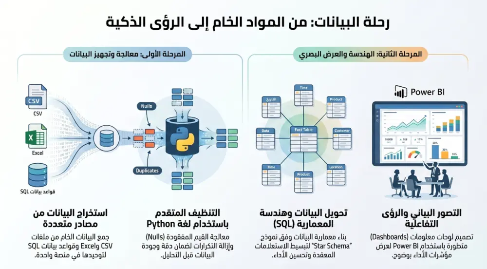 تنظيف وتحليل البيانات باستخدام Python و SQL باحترافية
