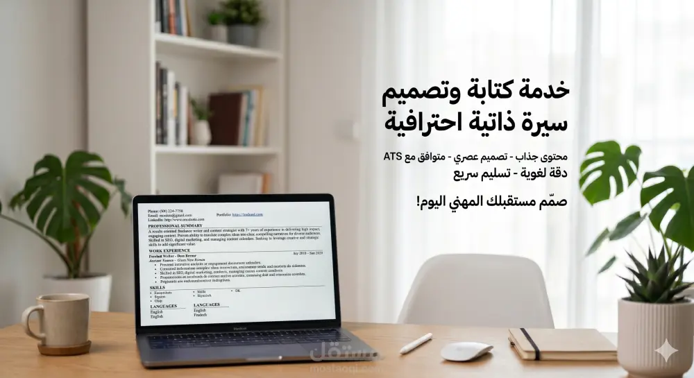 تصميم وكتابة سيرة ذاتية CV احترافية تعزز فرص قبولك