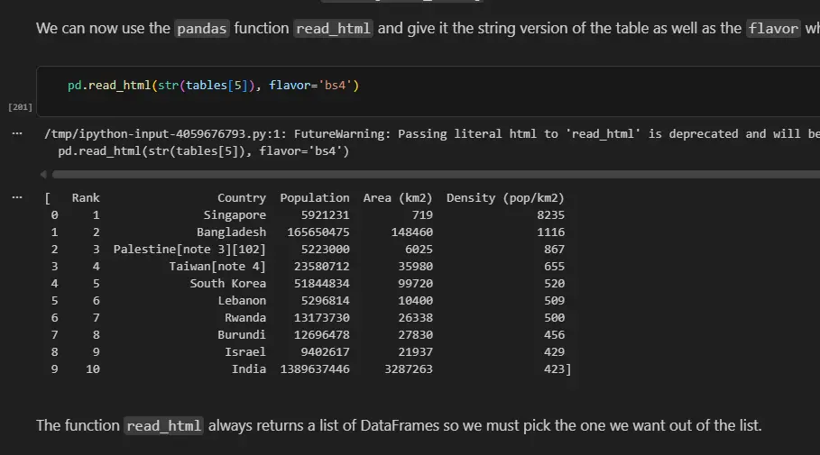 ستخراج البيانات من الويب Web scraping, Data extract
