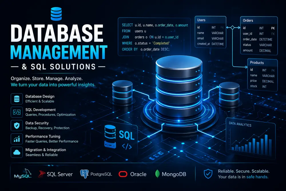 بناء وتنظيم قواعد البيانات للمواقع (Database Management System)