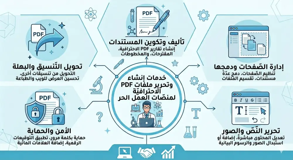 إنشاء وتعديل احترافي لملفات PDF وتحويلها بدقة عالية