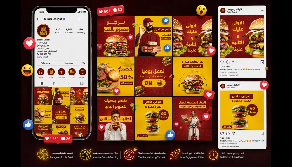 تصميم حملة إعلانية متكاملة لصفحتك لجميع السوشيال ميديا