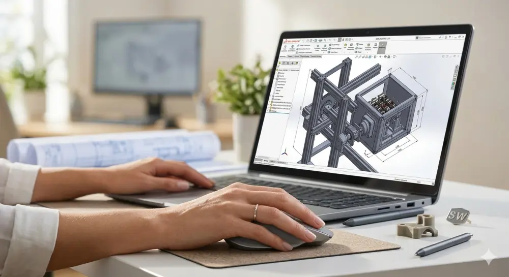 تصميم هندسي ونمذجة 3D احترافية باستخدام برنامج SolidWorks.