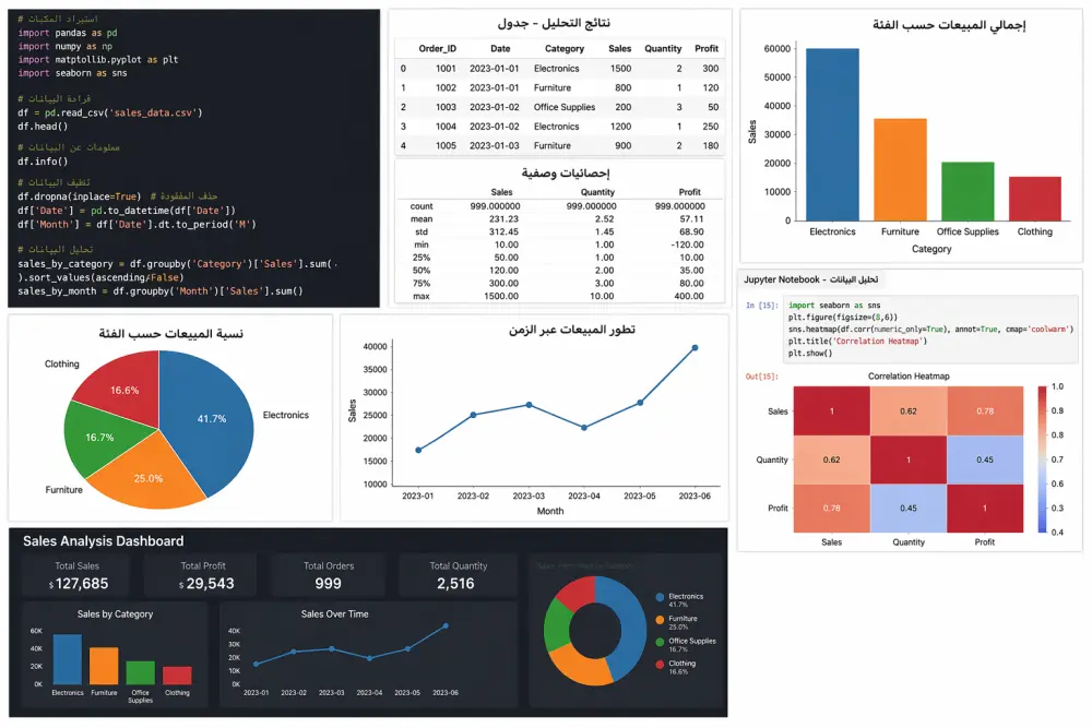 تحليل بيانات احترافي باستخدام Python مع تقارير وVisualization