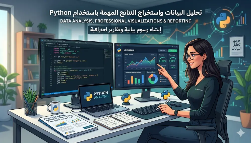 تحليل البيانات واستخراج النتائج المهمة مع إنشاء رسوم بيانية وتقارير احترافية باستخدام Python