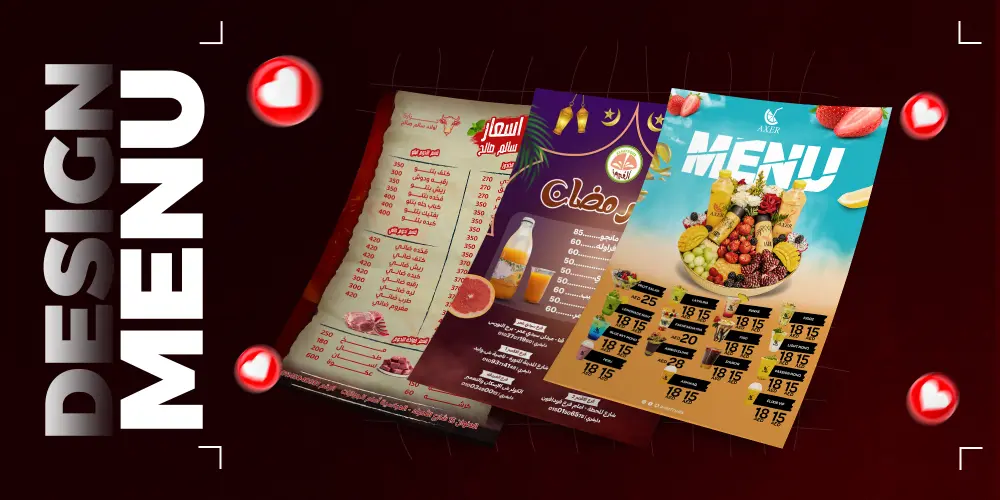 تصميم احترافي لقائمة منيو مطعم