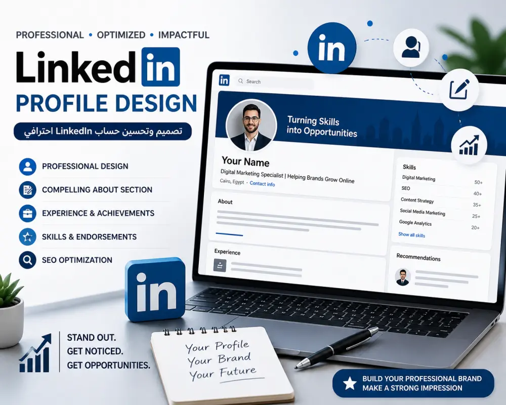 بناء بروفايل LinkedIn احترافي يبرز مهاراتك ويزيد فرصك الوظيفية