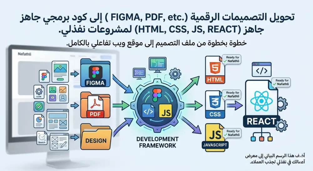 تحويل تصميمات Figma و PDF إلى موقع ويب احترافي (React / HTML / CSS / JS)