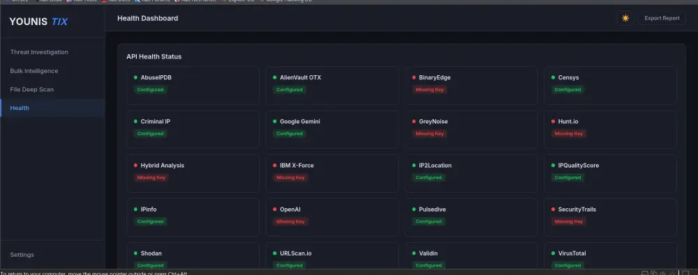 Threat Intelligence Platform (Soc Investigation Tool)
