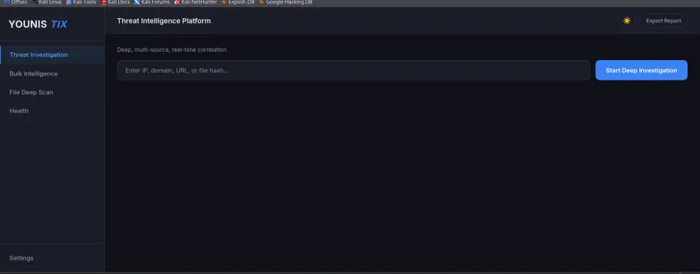 Threat Intelligence Platform (Soc Investigation Tool)