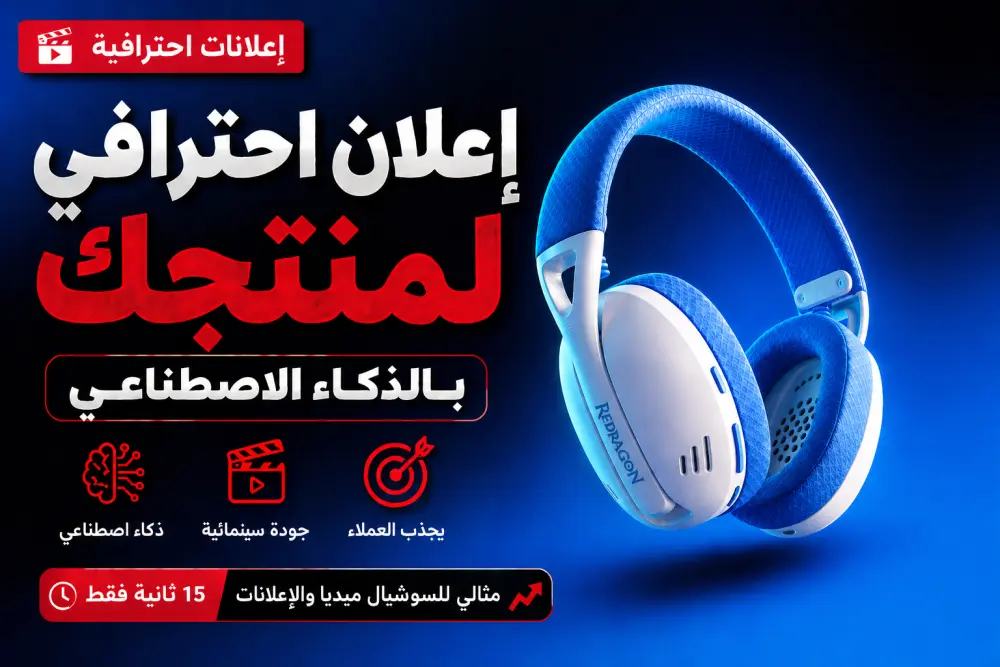 سأصمم إعلان فيديو احترافي لمنتجك باستخدام الذكاء الاصطناعي