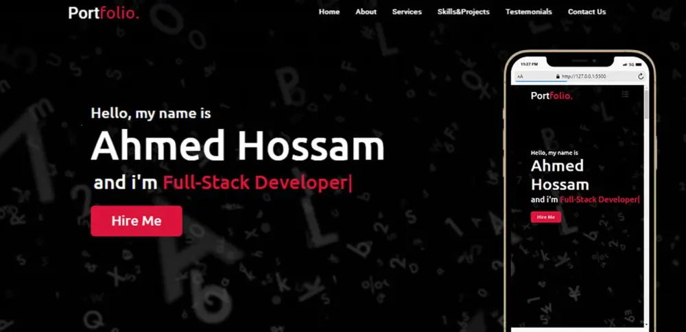 تصميم وتطوير موقع Portfolio احترافي باستخدام React
