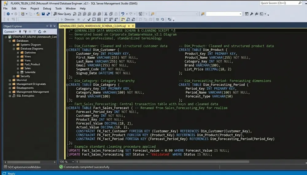 Professional SQL Database Design & Star Schema Architecture