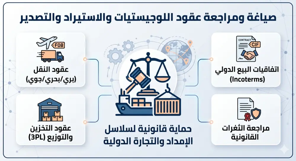 صياغة ومراجعة عقود اللوجيستيات والشحن الدولي