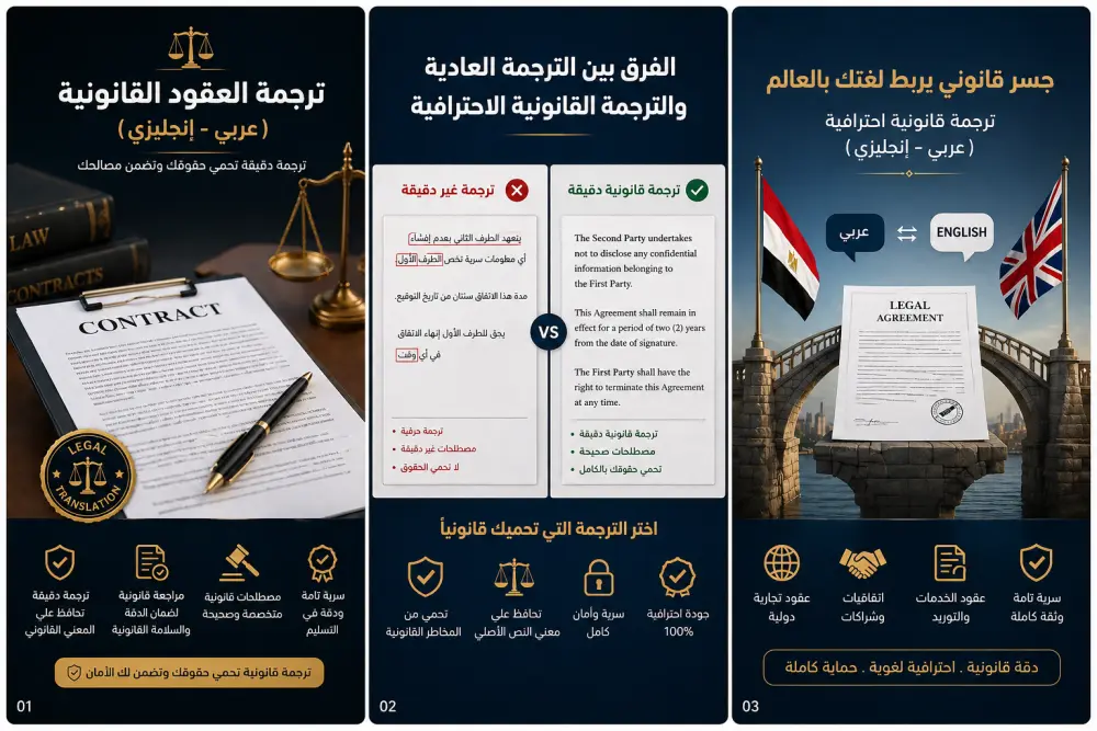 ترجمة العقود القانونية ( عربى و انجليزى )