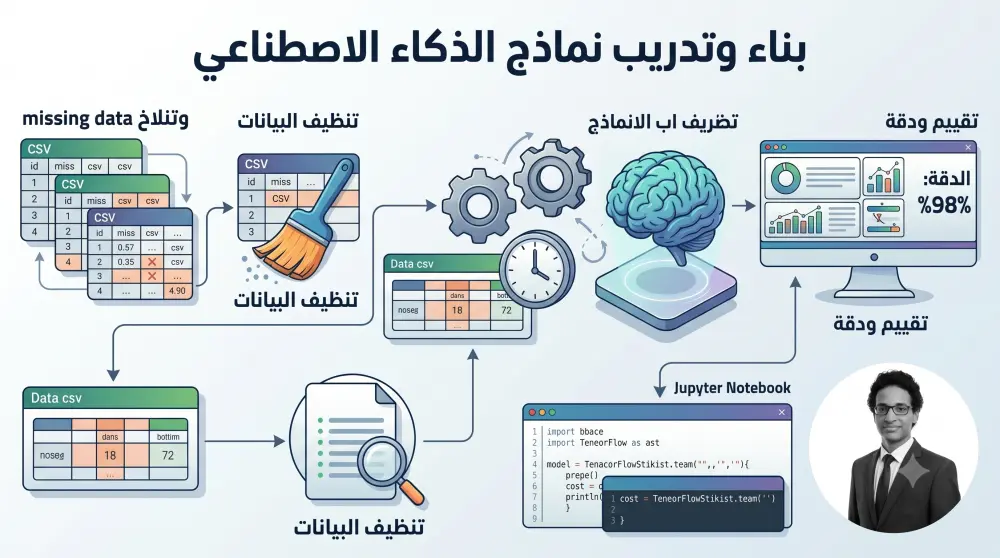 بناء وتدريب نماذج الذكاء الاصطناعي وتعلم الآلة (Machine Learning Models) بايثون