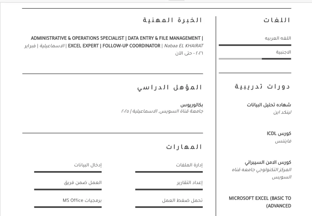 تصميم وكتابة سيرة ذاتية احترافية (CV) تجذب أصحاب العمل