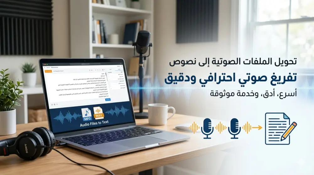 تفريغ الملفات الصوتية إلى نص بدقة واحتراف