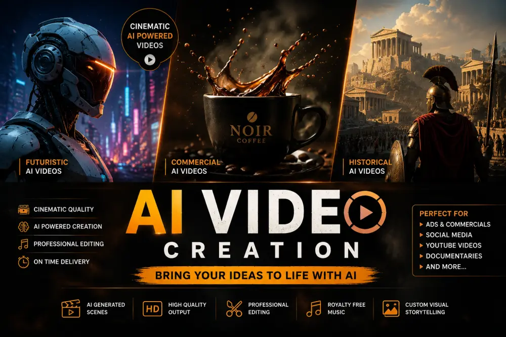 تصميم فيديوهات AI احترافية للسوشيال ميديا والإعلانات
