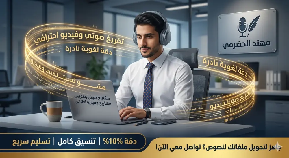 تفريغ صوتي احترافي ودقيق للملفات الصوتية والفيديوهات باللغة العربية