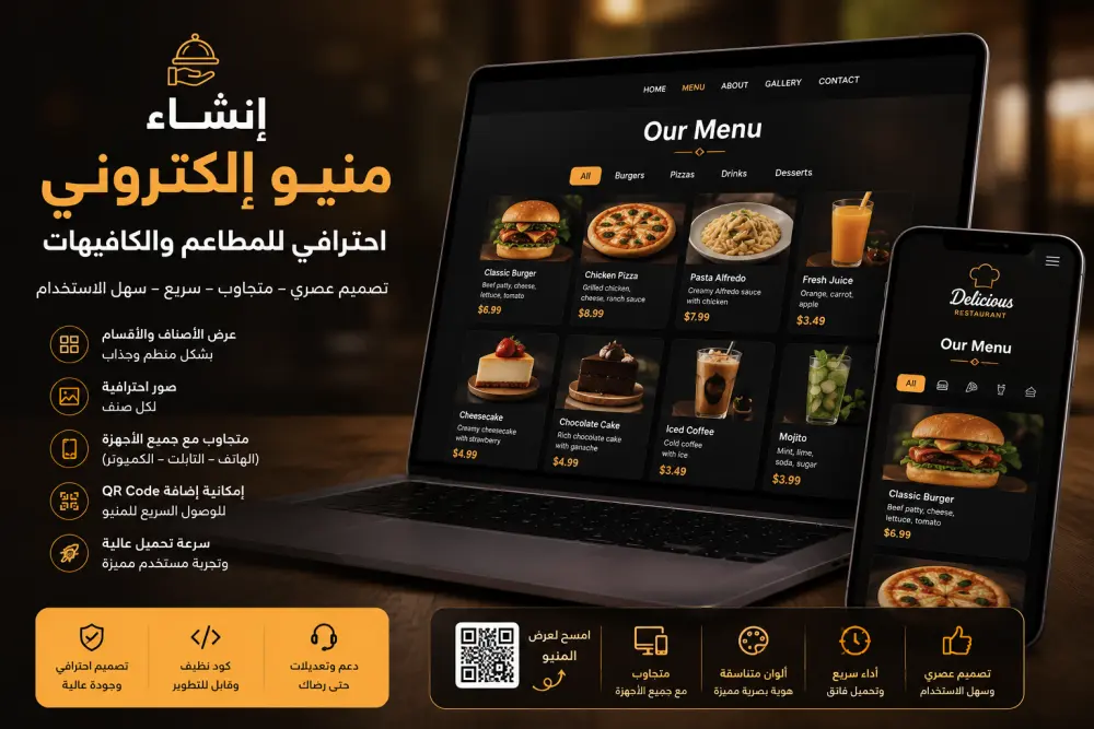 هل تحتاج إلى منيو إلكتروني احترافي لمطعمك أو كافيهك؟